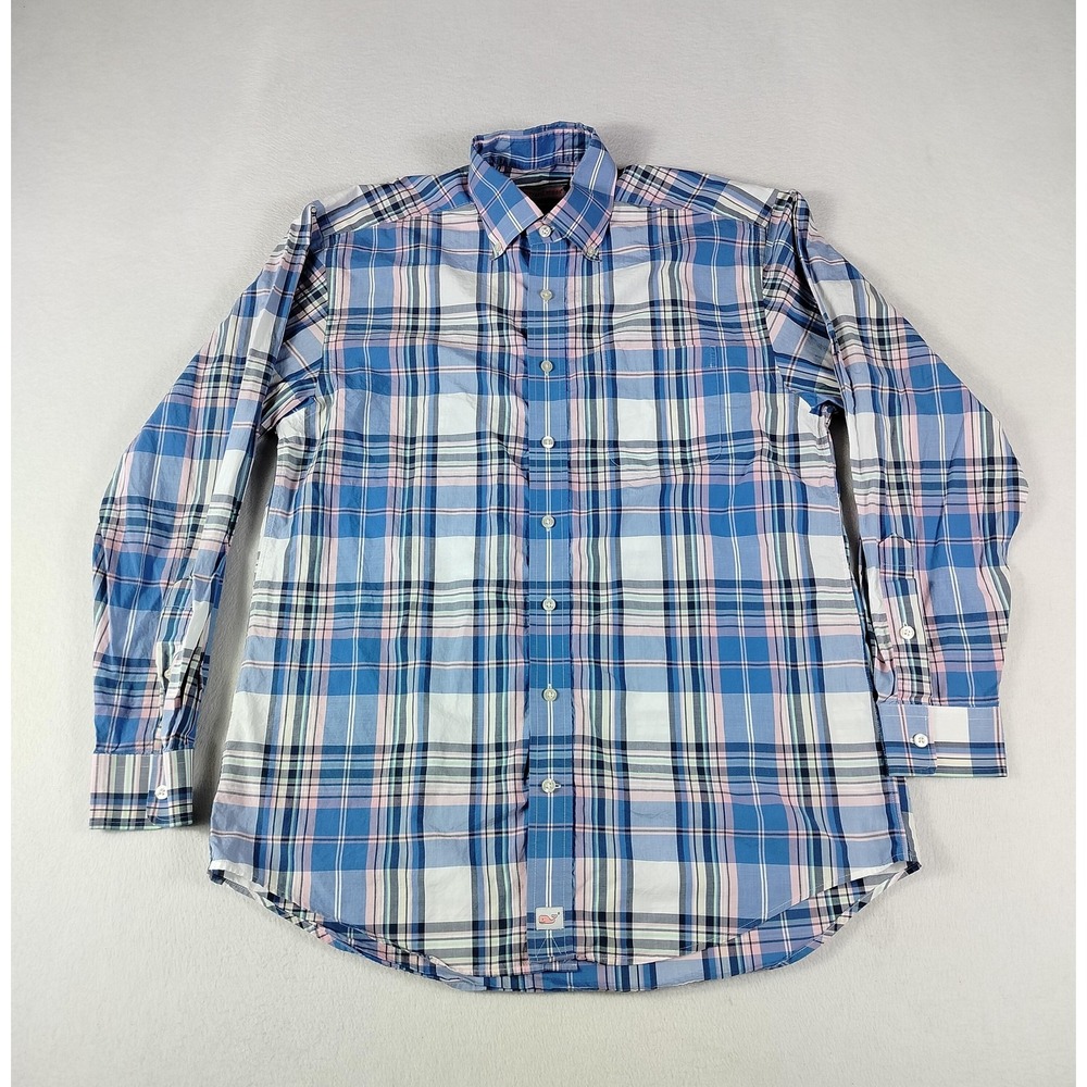 Vineyard Vines Shirt‎ Mens Medium Plaid Murray Button Down Classic Preppy Casual